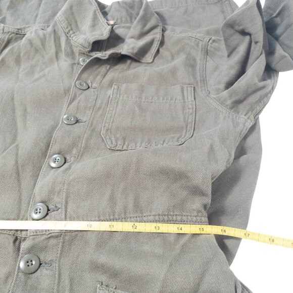 Free People Gia Coverall Jumpsuit Army Green Revolve SZ M Fitted Ankle Cotton - Picture 6 of 11